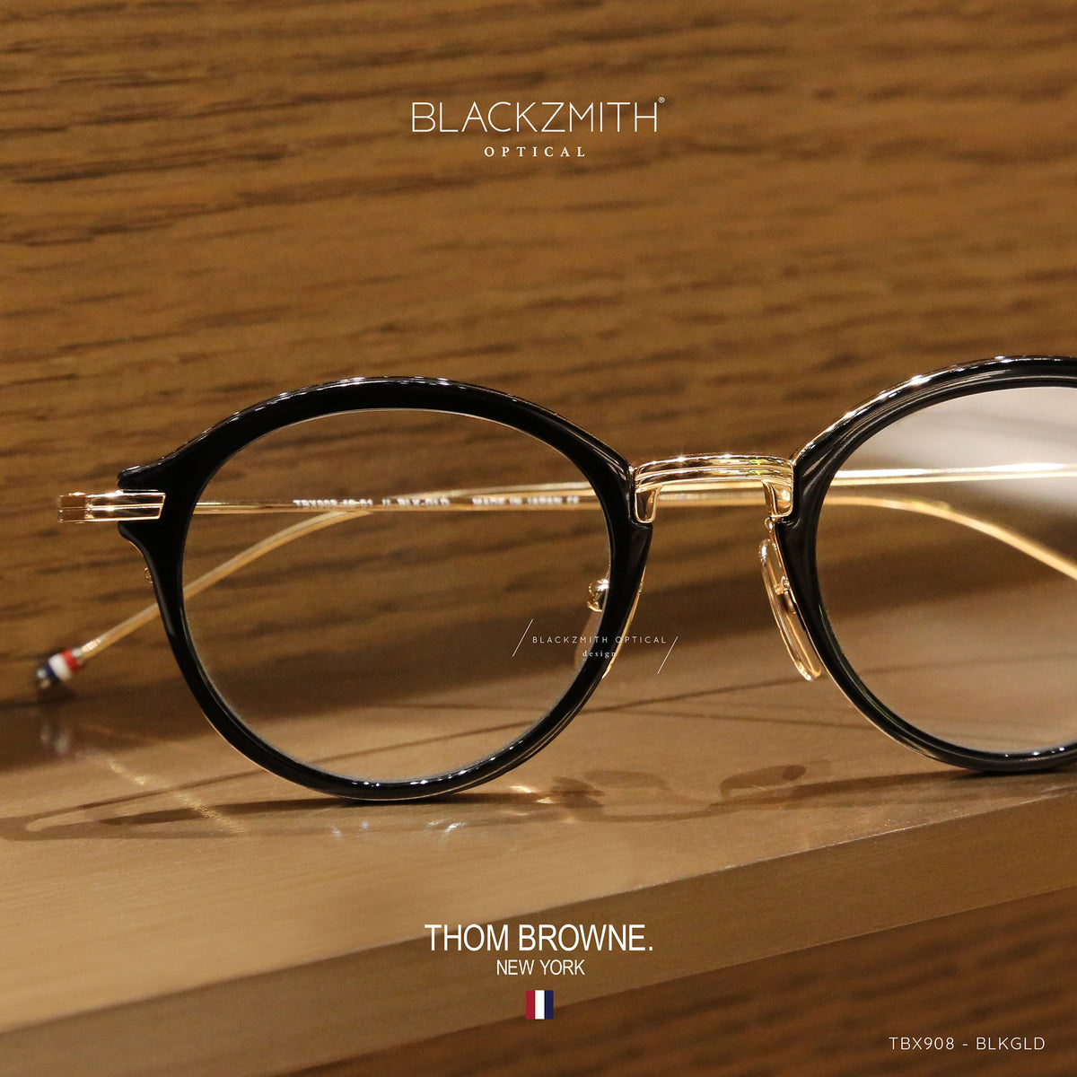 Thom Browne - TBX908-BLKGLD -01(49) – BLACKZMITH Optical
