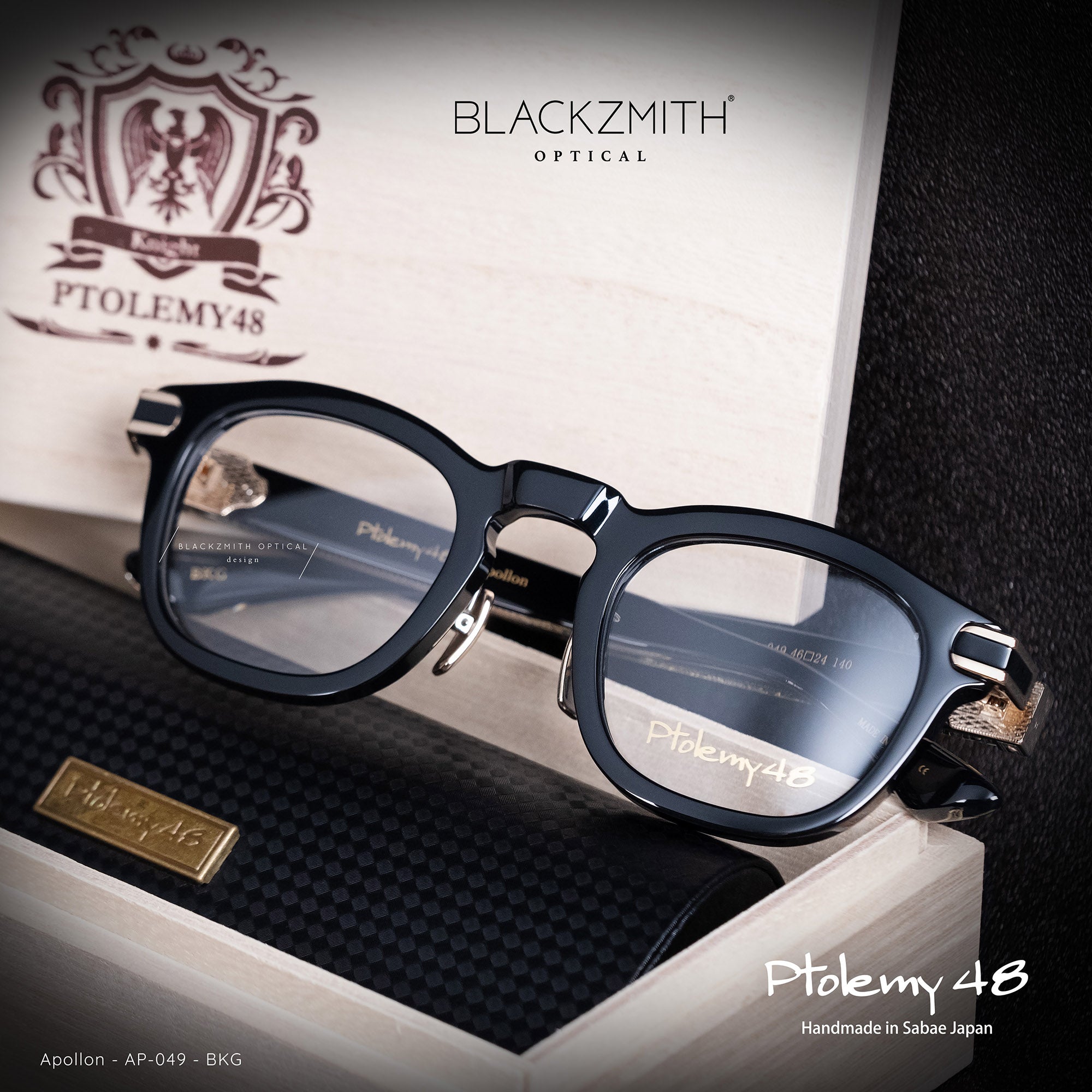 最新エルメス Ptolemy48- Apollon- Optical BLACKZMITH – AP-049-BKG 小物