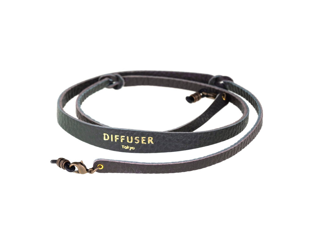 Diffuser Tokyo - Bi Color Leather Soft Bracecode 意大利雙色皮革眼鏡繩 - Green & Grey