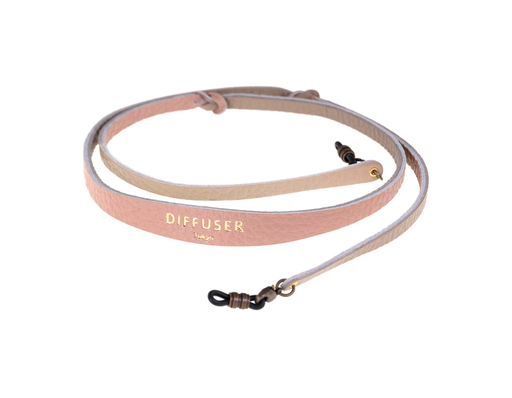 Diffuser Tokyo - Bi Color Leather Soft Bracecode 意大利雙色皮革眼鏡繩 - Pink & Beige【 Blackzmith Exclusive Limited Edition】
