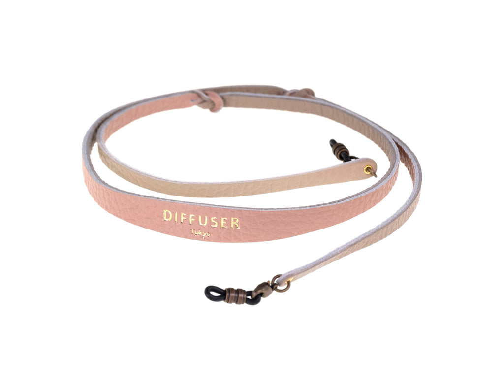 Diffuser Tokyo - Bi Color Leather Soft Bracecode 意大利雙色皮革眼鏡繩 - Pink & Beige【 Blackzmith Exclusive Limited Edition】(可作手繩)