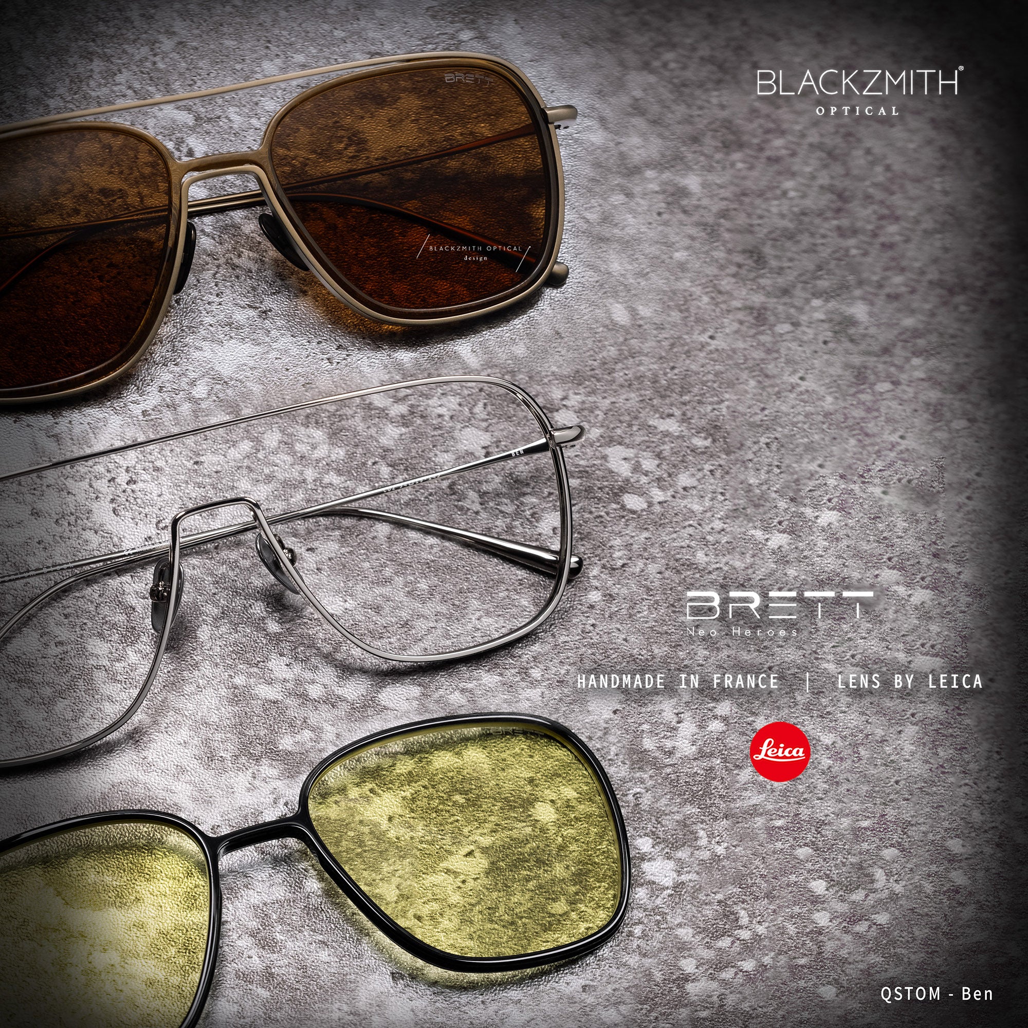 BRETT-Qstom-Ben Clip on-BS03 Leica Polarized Lenses (CLIP ON只適用Qstom-Ben眼鏡)【 Blackzmith Exclusive Limited Edition】