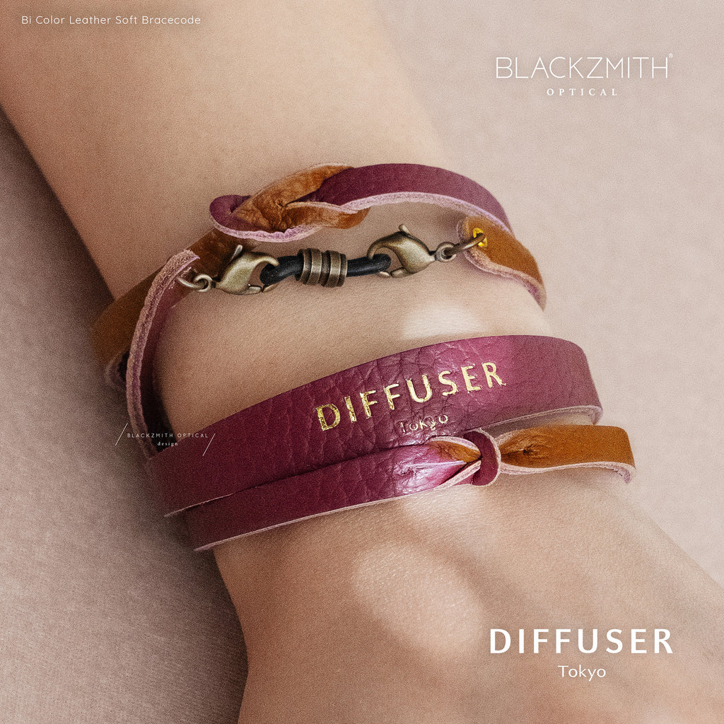 Diffuser Tokyo - Bi Color Leather Soft Bracecode 意大利雙色皮革眼鏡繩 - Bordeaux & Brown【 Blackzmith Exclusive Limited Edition】