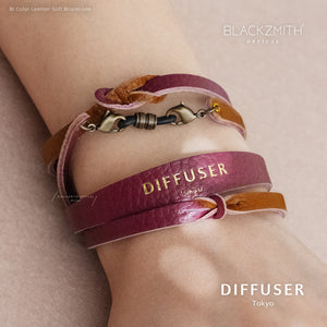 Diffuser Tokyo - Bi Color Leather Soft Bracecode 意大利雙色皮革眼鏡繩 - Bordeaux & Brown【 Blackzmith Exclusive Limited Edition】(可作手繩)