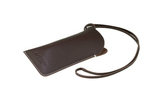 BLACKZMITH 專屬刻名手造超柔軟皮革眼鏡套 (附有可拆式掛繩) BLACKZMITH Handmade Ultra-Soft Leather Eyewear Case (with Detachable Strap) with Personalized Engraving(可放1副)