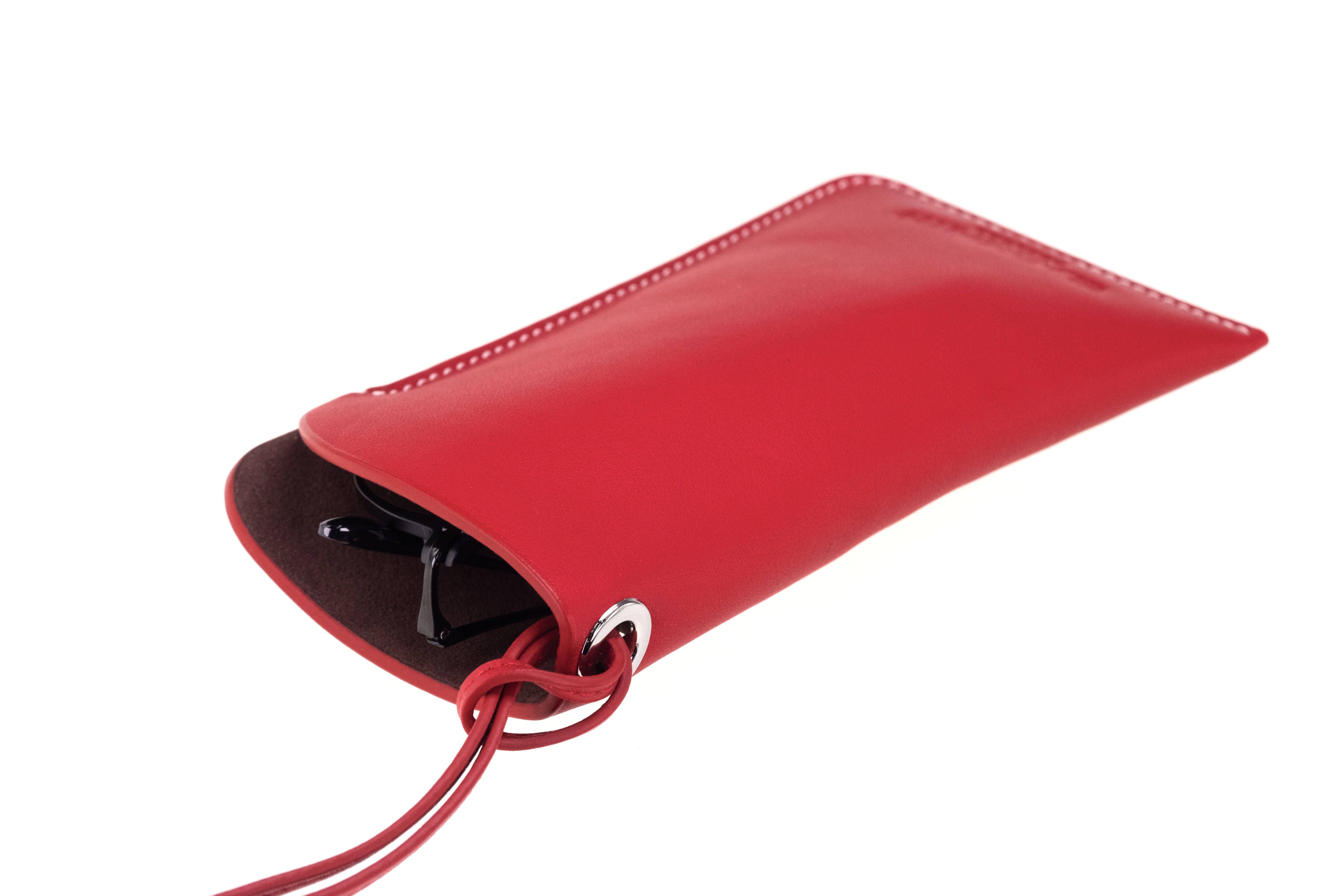 BLACKZMITH 專屬刻名手造超柔軟皮革眼鏡套 (附有可拆式掛繩) BLACKZMITH Handmade Ultra-Soft Leather Eyewear Case (with Detachable Strap) with Personalized Engraving(可放1副)