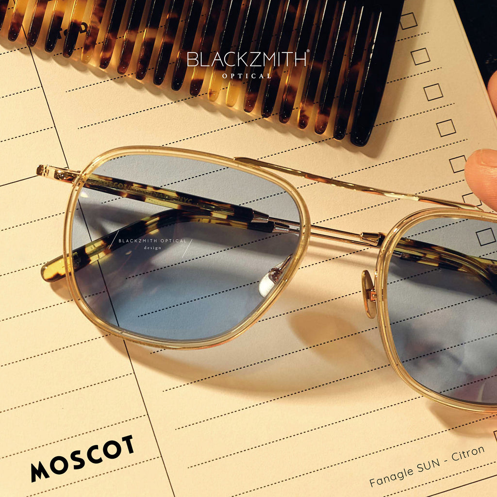 Moscot - Fanagle Citron/Tort Gold-Celeb Blue Lens-SUN【New】