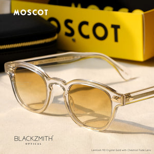 Moscot - Lemtosh 110 Crystal Gold Sun - Chestnut Fade Lens【110th Anniversary Limited Edition】