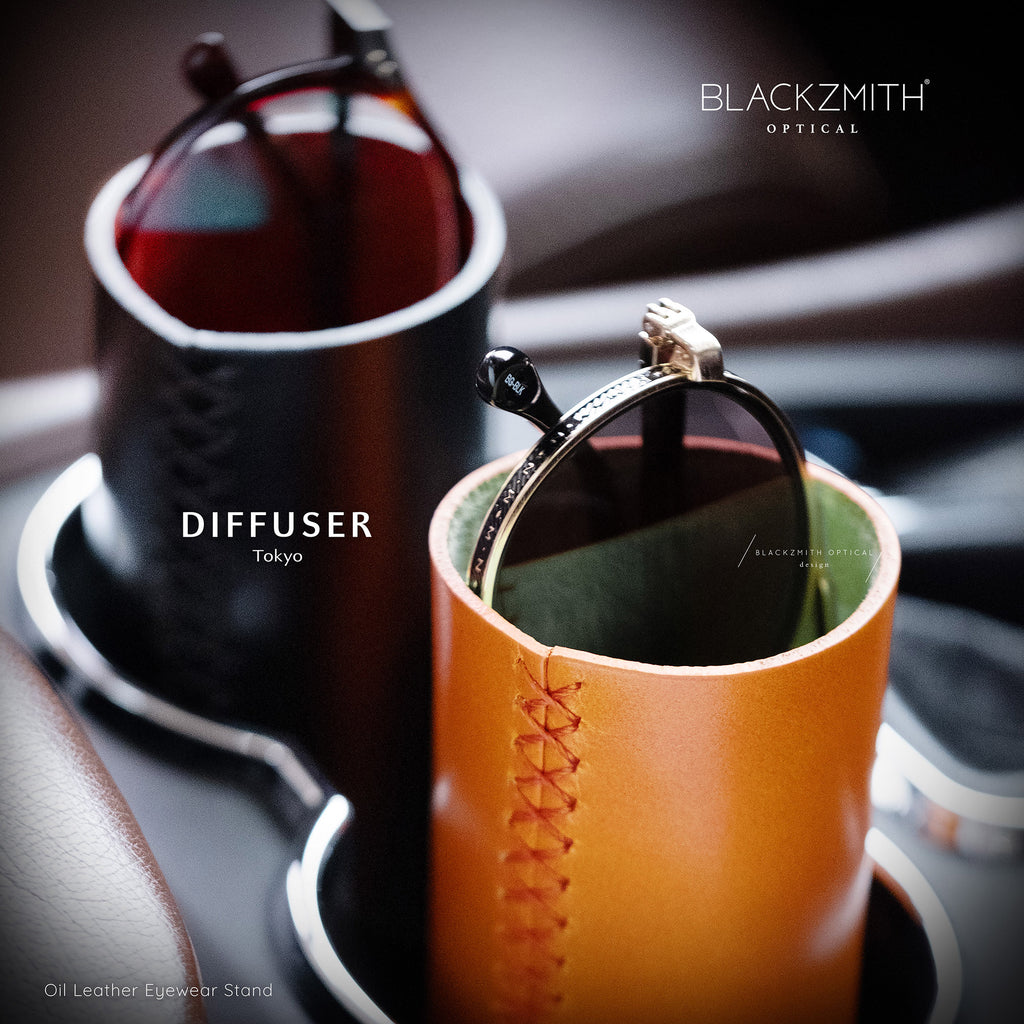 Diffuser Tokyo - Oil Leather Eyewear Stand 日本牛皮眼鏡收納座 - Orange & Mint Green【 Blackzmith Exclusive Limited Edition】