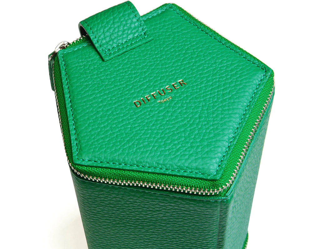 Diffuser Tokyo - Pentagonal Prism Storage Box Type 5 意大利牛皮五角形眼鏡收藏盒 - Green & Brown【 Blackzmith Exclusive Limited Edition】