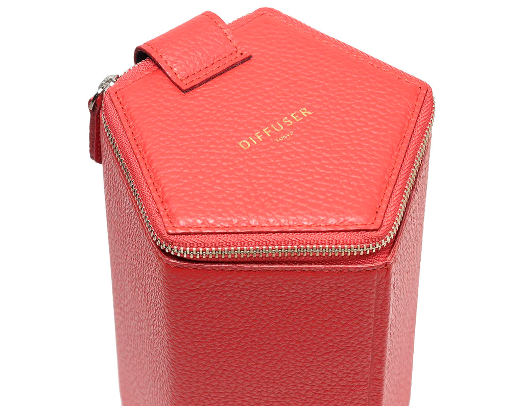 Diffuser Tokyo - Pentagonal Prism Storage Box Type 5 意大利牛皮五角形眼鏡收藏盒 - Scarlet Red & Navy【 Pre-order Now】