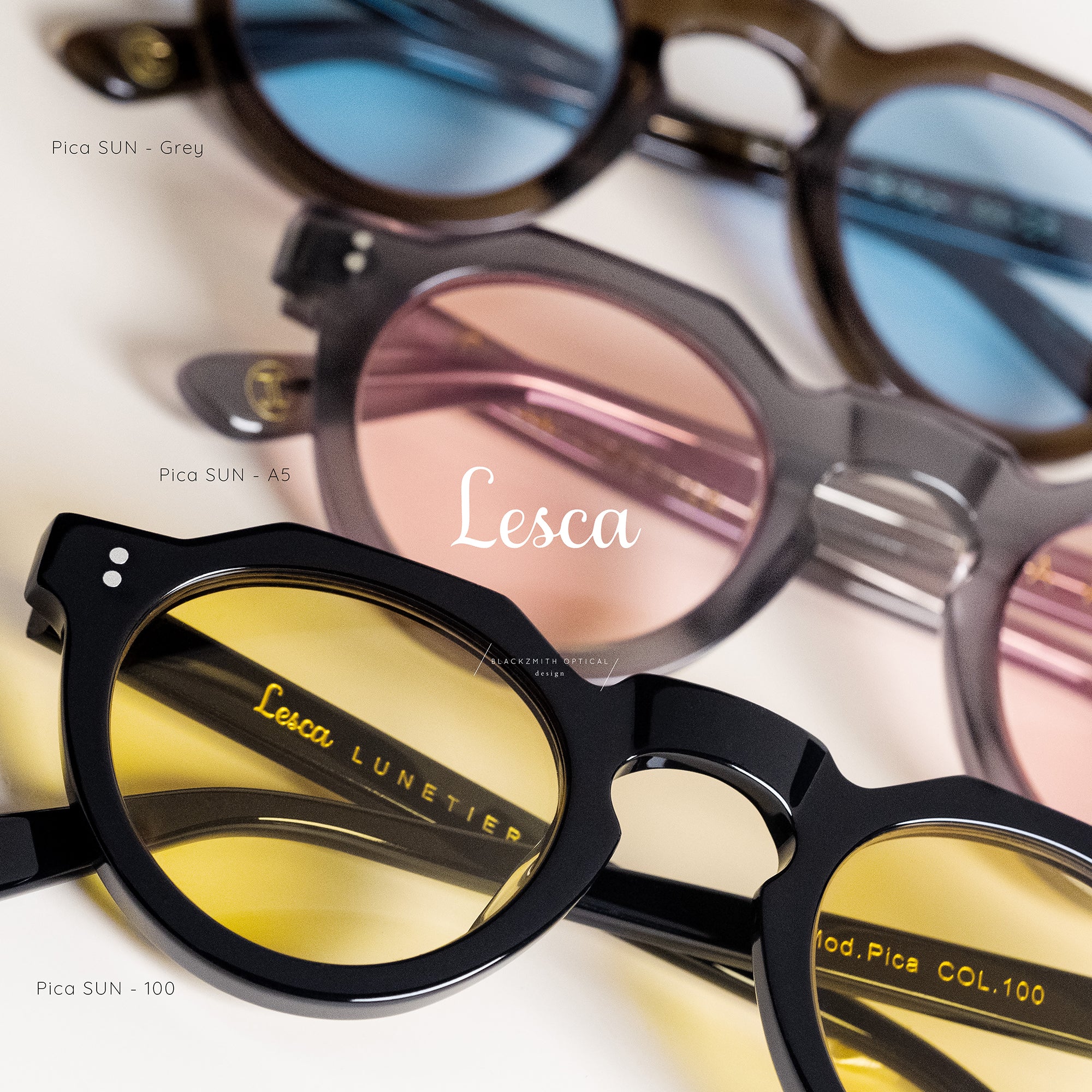 Lesca Lunetier - Pica-Grey-SUN(Special Limited Version with Light Blue Lens )【New】