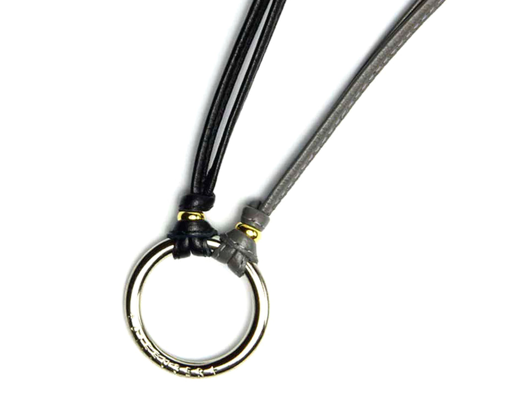 Diffuser Tokyo - Two Tone Stich Leather Glass Holder 金屬圈雙色皮革眼鏡繩 Black & Grey【Pre-order Now】