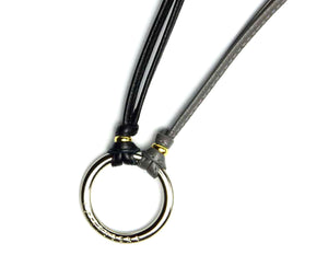 Diffuser Tokyo - Two Tone Stich Leather Glass Holder 金屬圈雙色皮革眼鏡繩 Black & Grey【Pre-order Now】