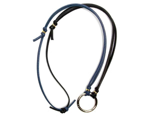 Diffuser Tokyo - Two Tone Stich Leather Glass Holder 金屬圈雙色皮革眼鏡繩 Dark Blue & Black【Blackzmith Exclusive Limited Edition】