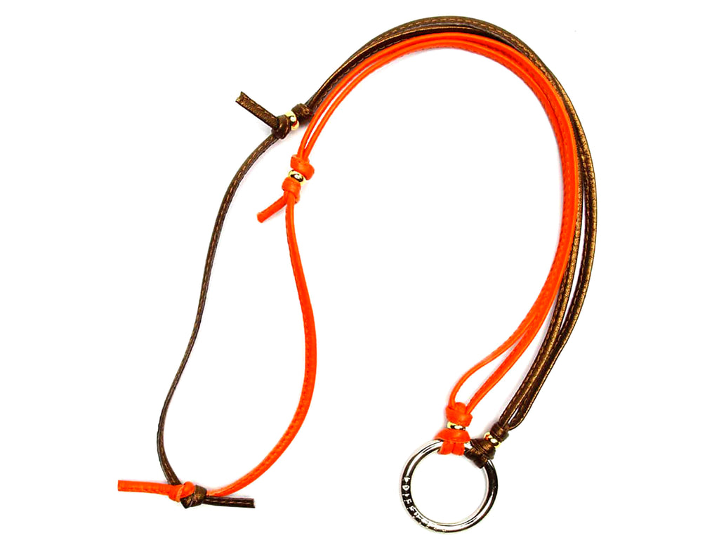 Diffuser Tokyo - Two Tone Stich Leather Glass Holder 金屬圈雙色皮革眼鏡繩 Orange & Bronze【Blackzmith Exclusive Limited Edition】