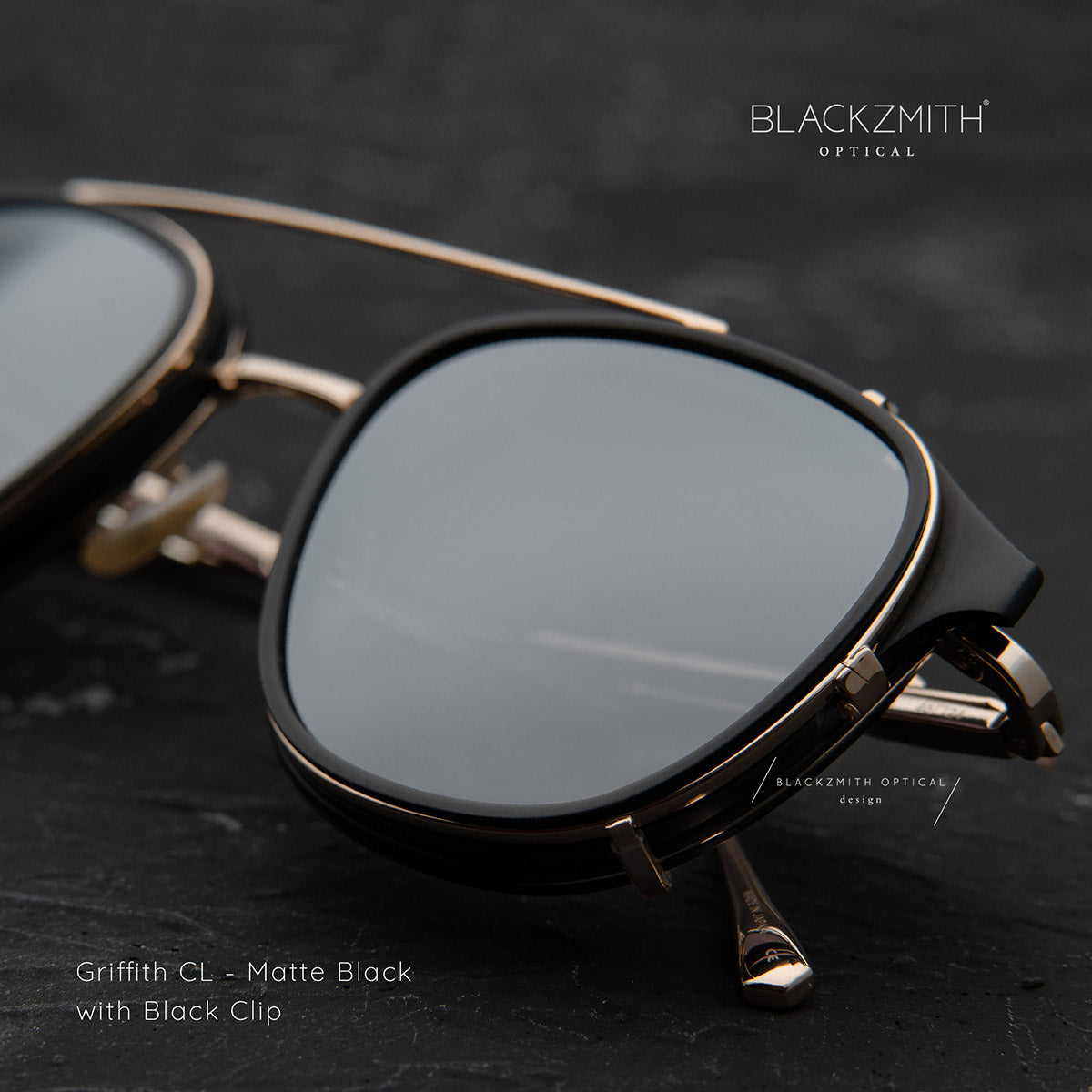 Mr. Leight - Griffith CL 46 Matte Black-Alta-12K White Gold
