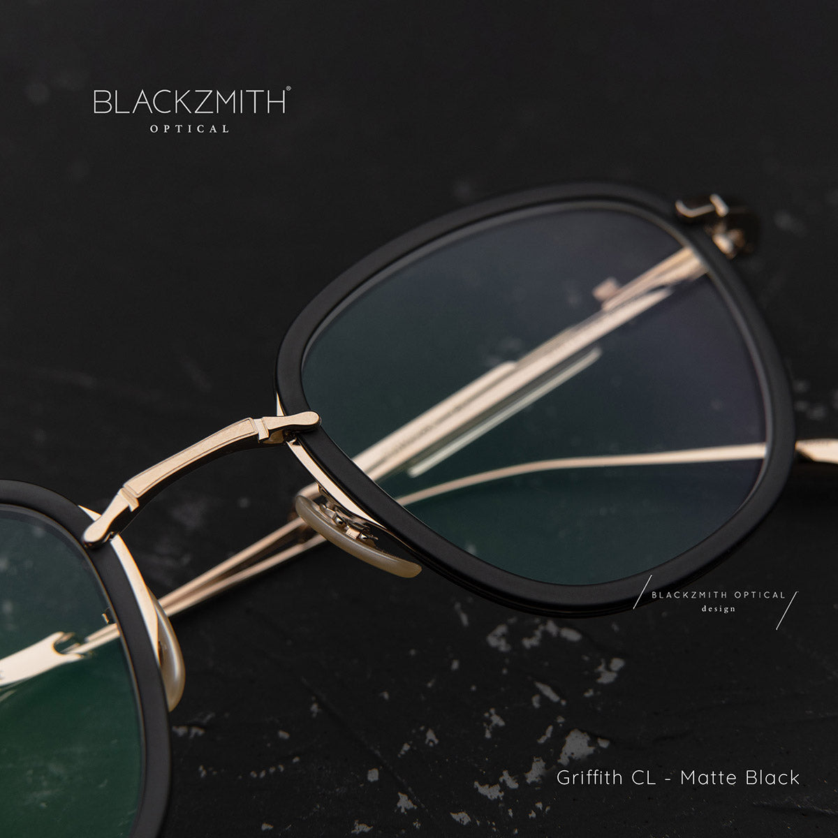 Mr. Leight - Griffith CL 46 Matte Black-Alta-12K White Gold 